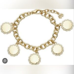 Lele Sadoughi Scalloped Coin Charm Bracelet